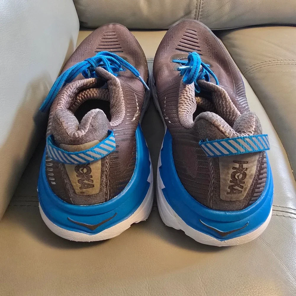 Hoka One One Bondi 5 Mens Running Shoes Grey Blue‎ 1014757 CGTB Size 12